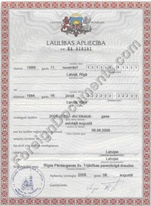 Certified translation of latvian marriage certificate