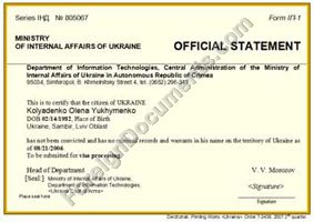 certified translation of ukrainian police certificate